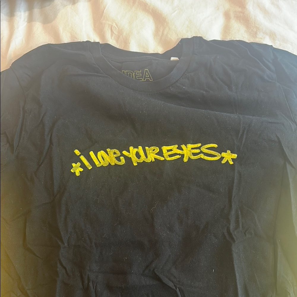 Black T-Shirt with Yellow Text